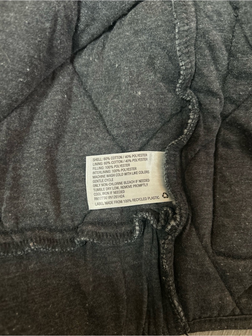 wild fable Quilted Hooded Bomber Jacket in Charcoal Gray - Picture 4 of 4